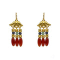Lotus Triple Drop Earrings