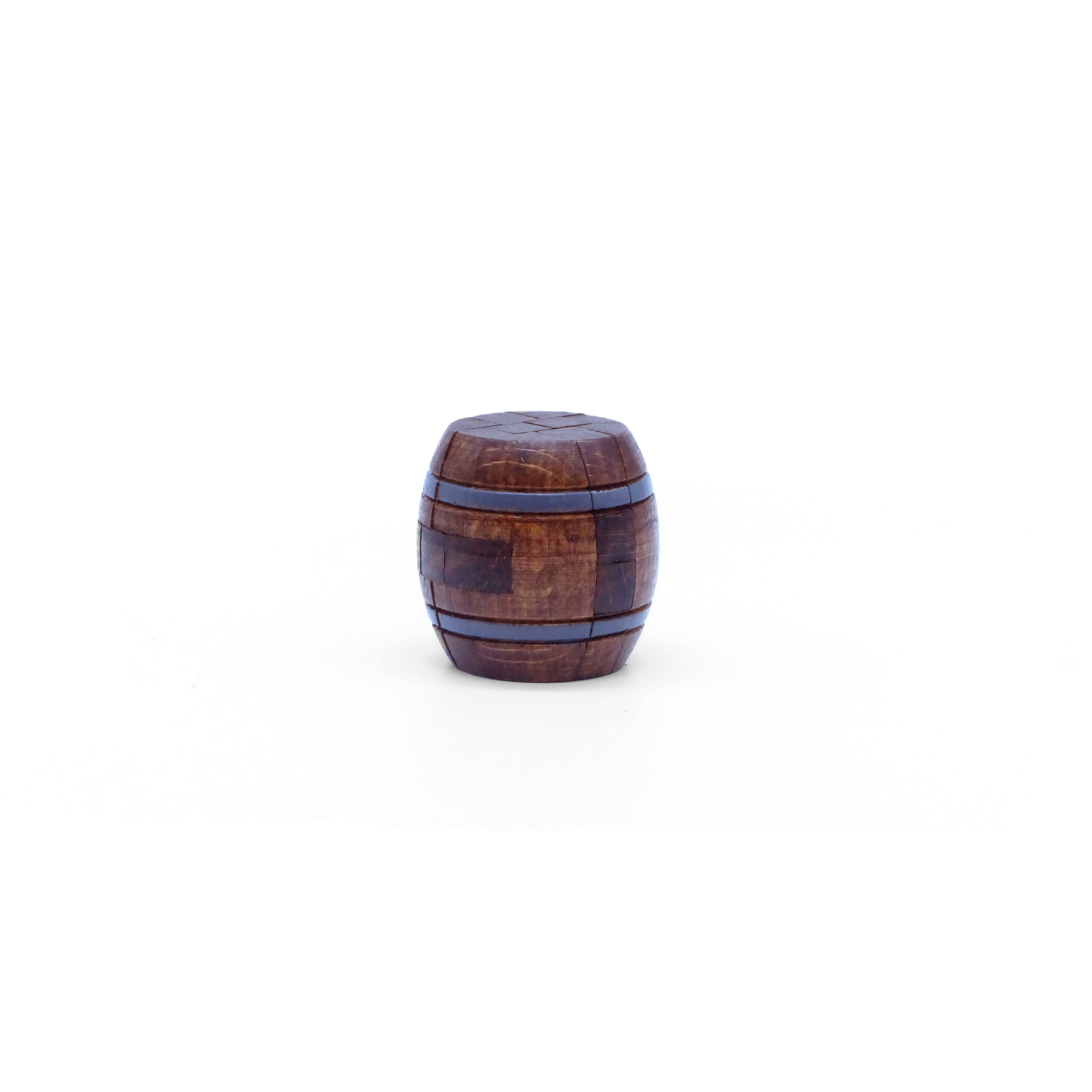 Pharaoh's Ale brain teaser puzzle. Cask shaped puzzle, made of wood.