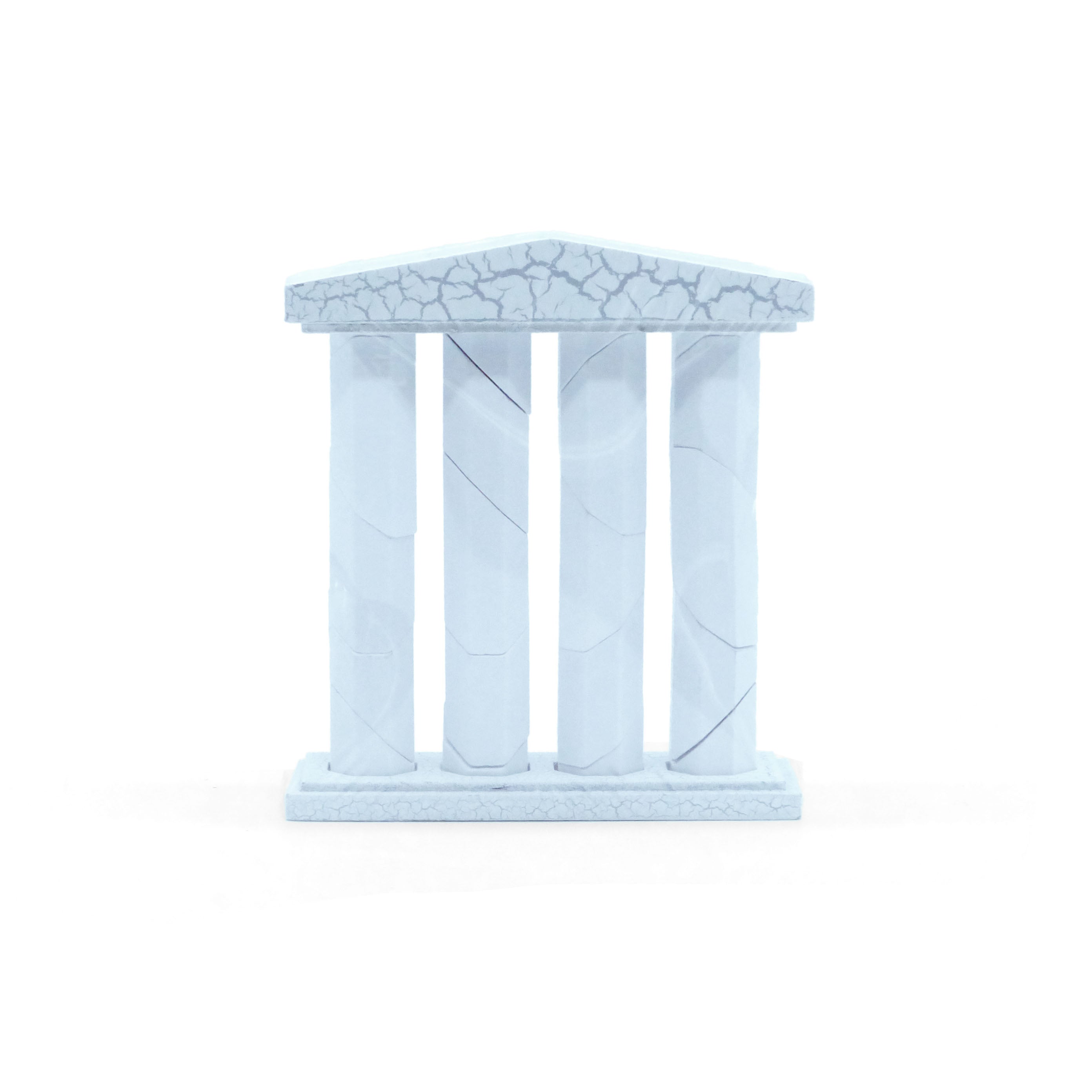 Assembled brain-teaser puzzle based on the Greek Parthenon.