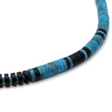 Santo Domingo Heishi Necklace Turquoise and Onyx