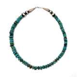 Navajo Necklace with Turquoise Heishi beads and Sterling Silver