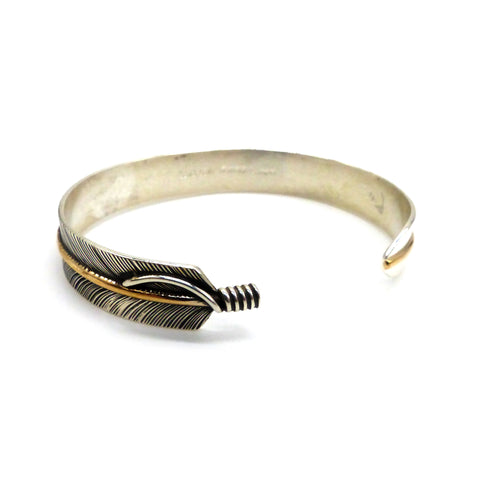 Sterling and 12K gold filled Navajo Feather Bracelet by Angela Martin