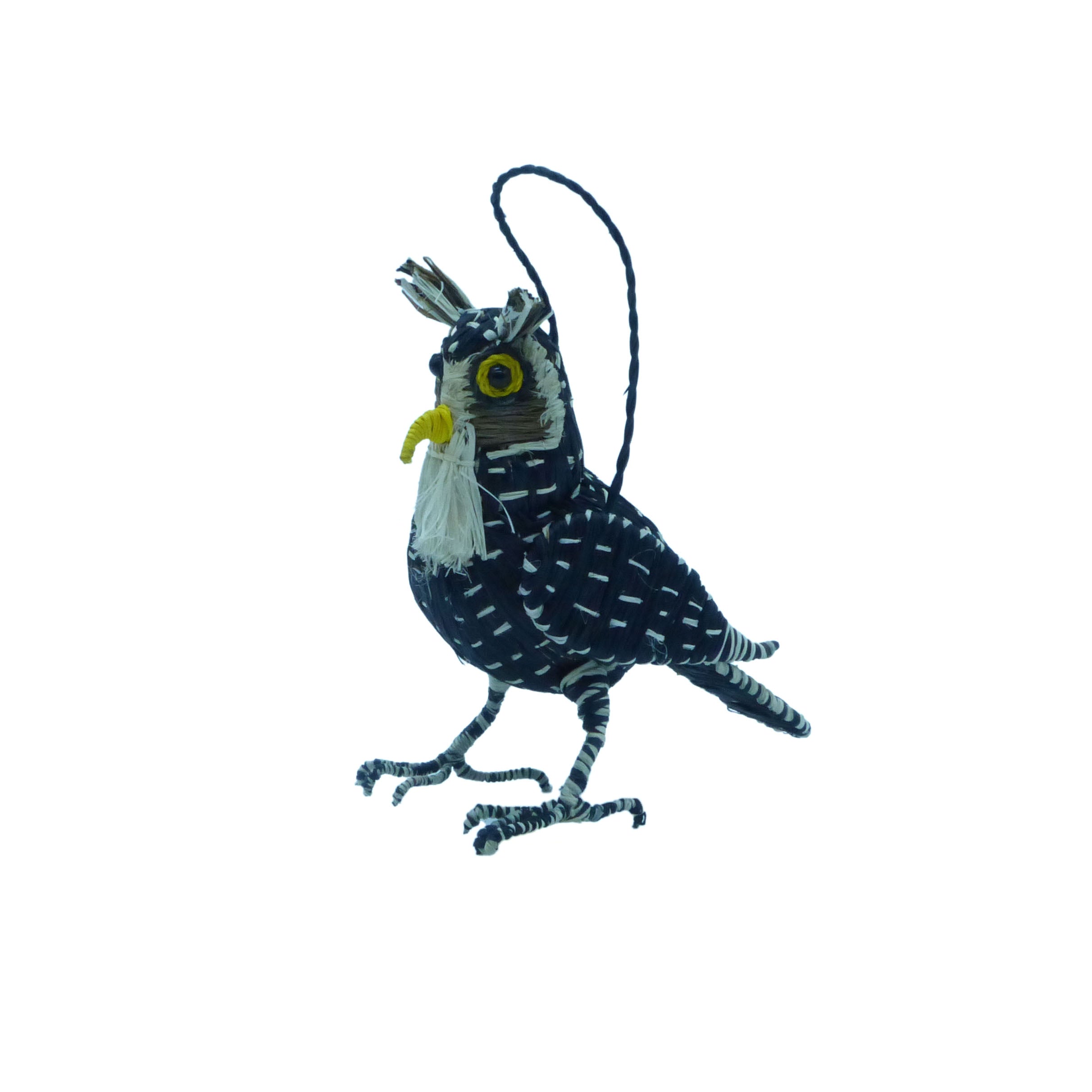 Screech Owl ornament on a white background
