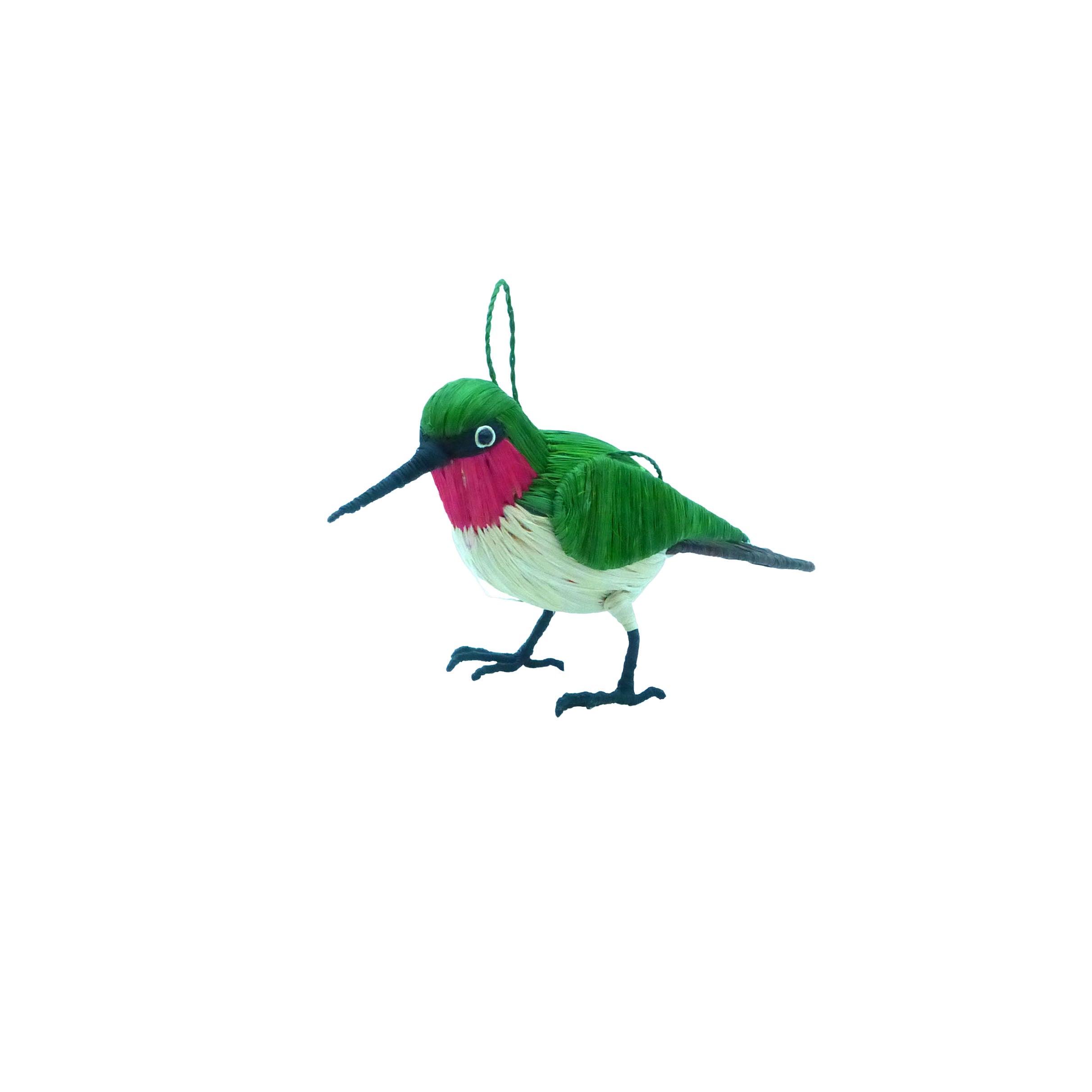 Ruby-throated Hummingbird ornament on a white background