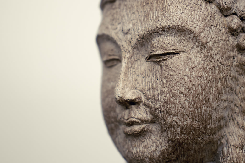 Close-up of the Buddha's face. 