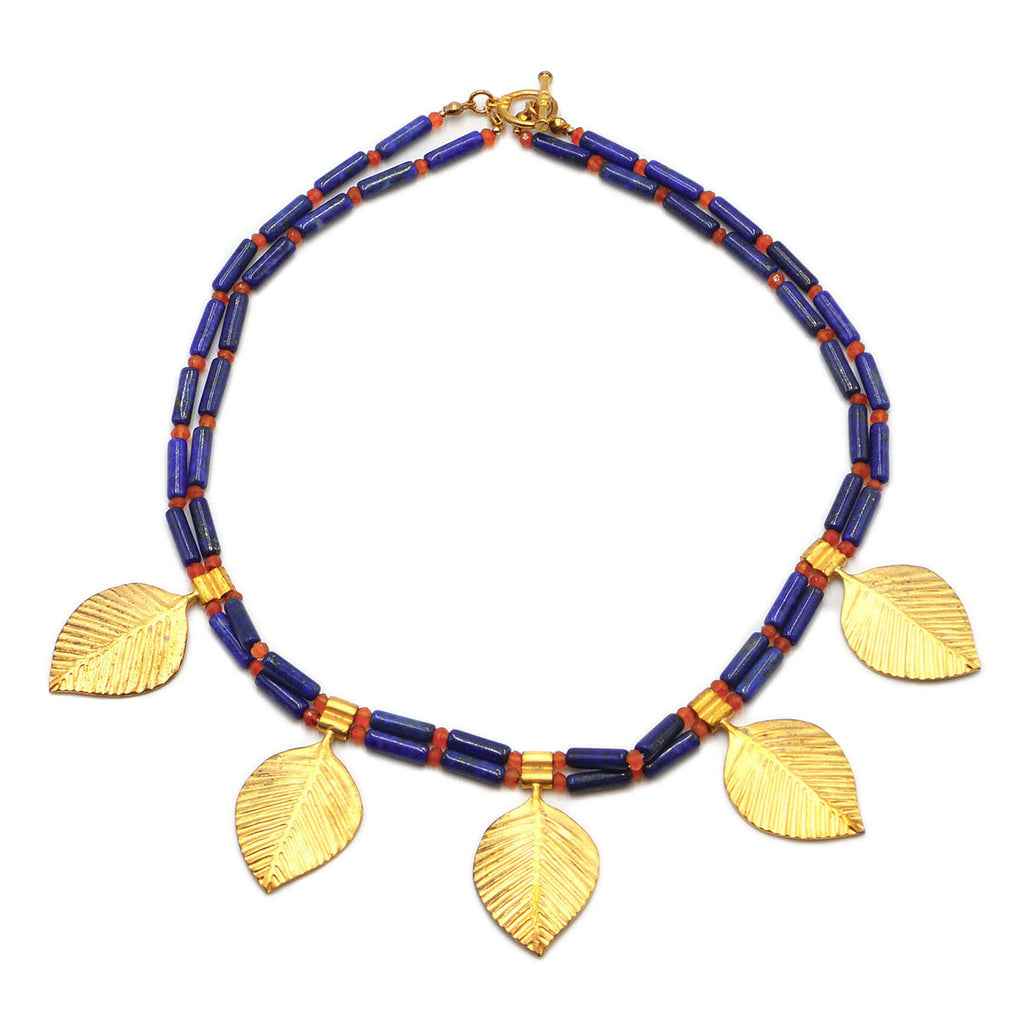 Queen Puabi Lapis and Carnelian Necklace