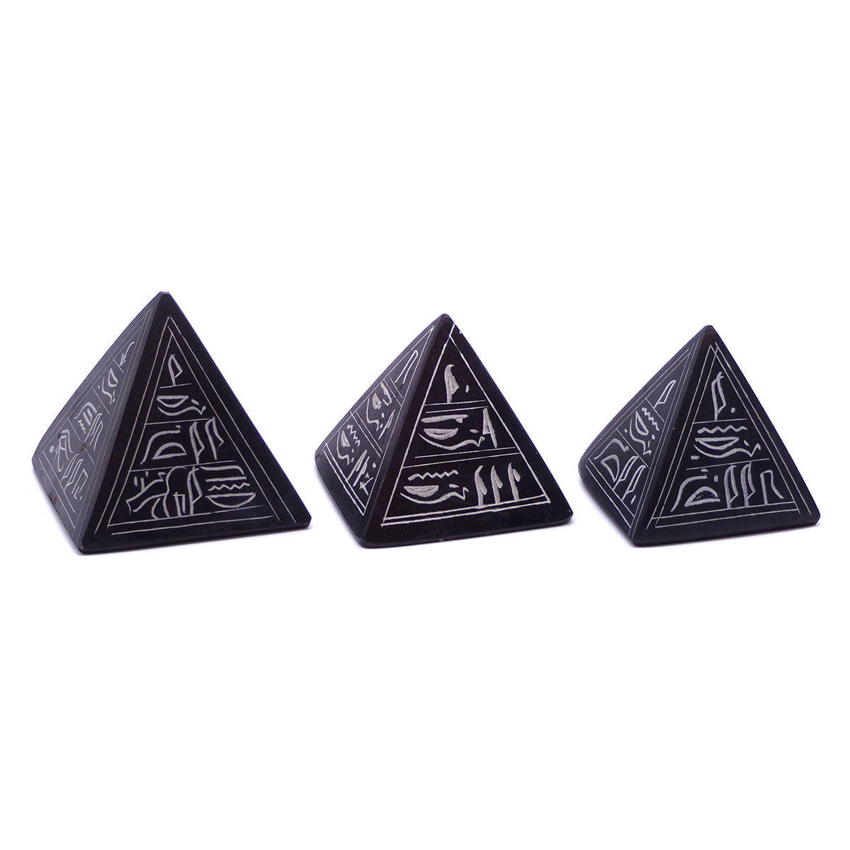 Egyptian Basalt Pyramid set of 3