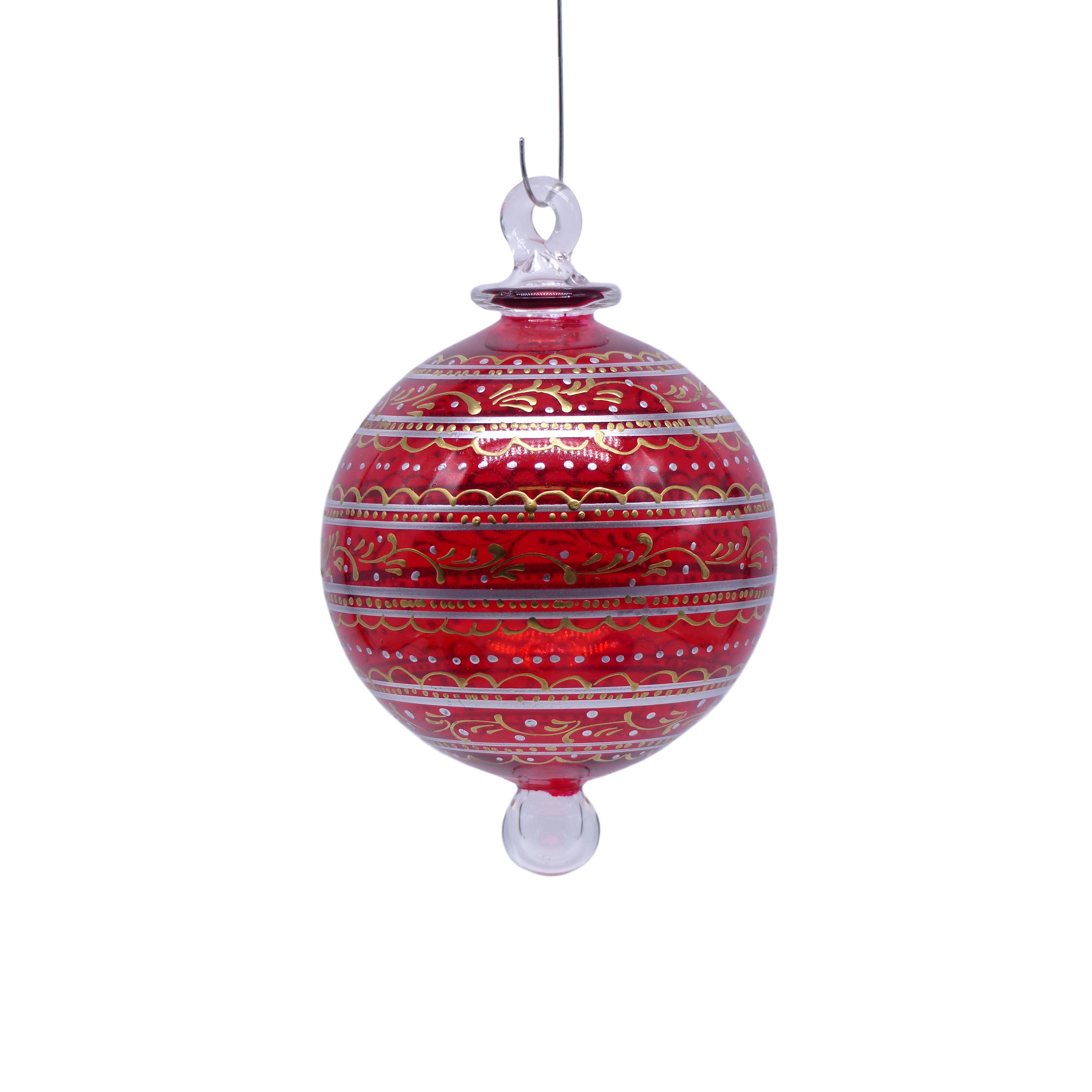 Egyptian Glass Ornaments: Large Round Oval/Disc and Drop