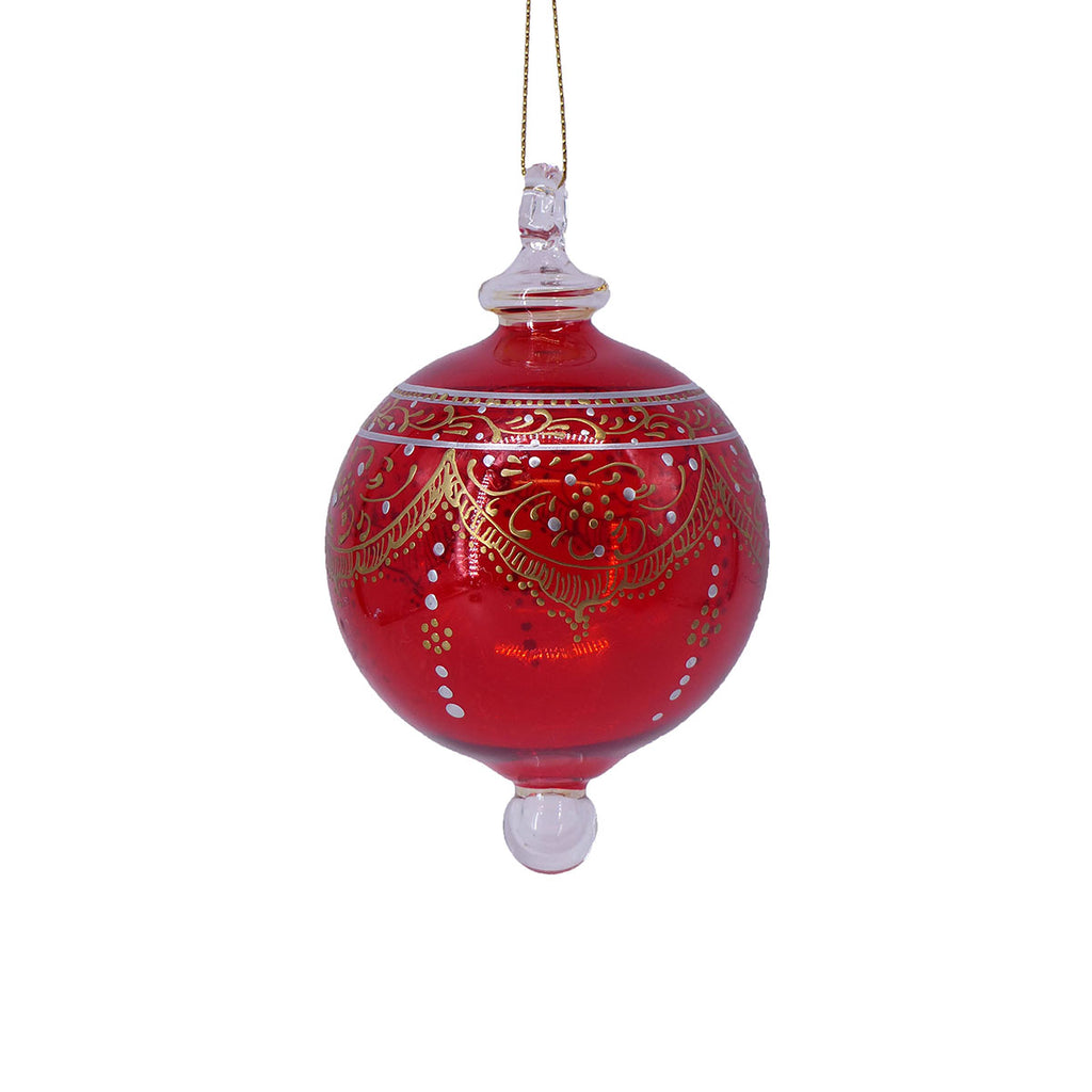 Egyptian Glass Ornaments: Large Round Oval/Disc and Drop