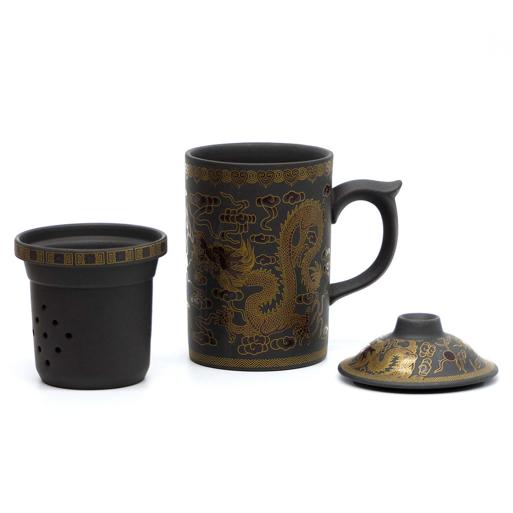 Dragon Print Yi Xing Tea Mugs