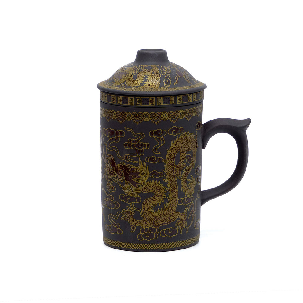 Dragon Print Yi Xing Tea Mugs